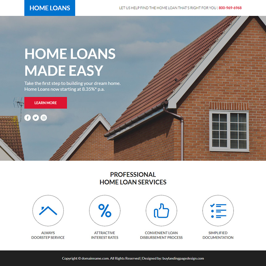 home loan service lead funnel design