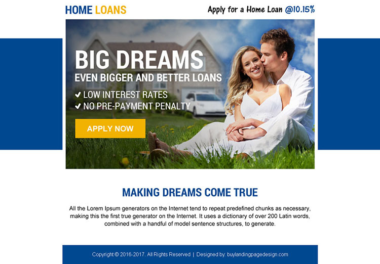 home loan converting ppv landing page design