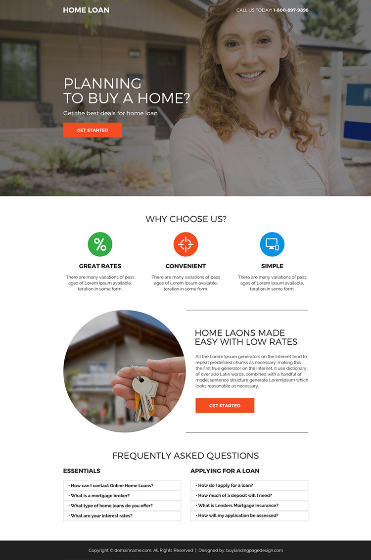 home loan responsive mini landing page design