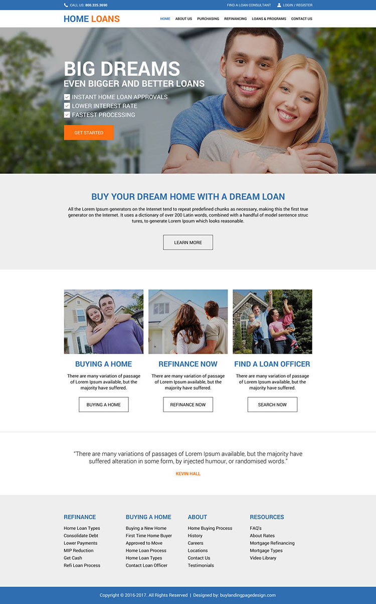 professional home loan responsive website design
