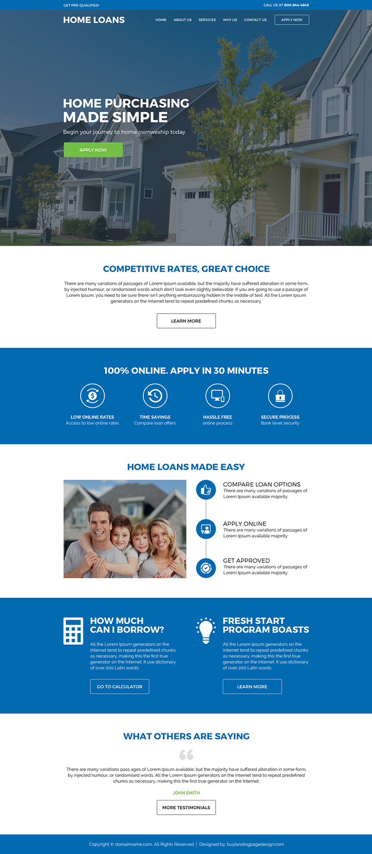 responsive home loan service online application lead capturing website design