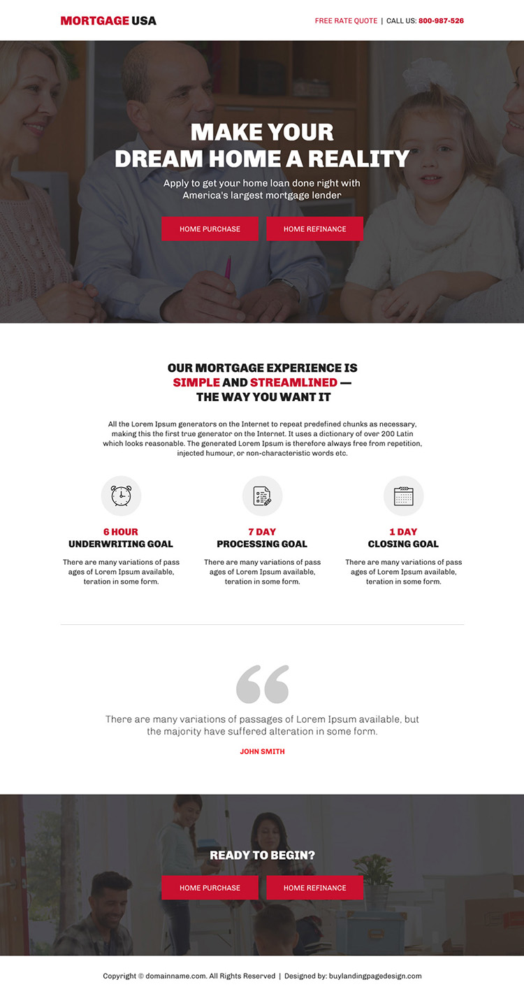 largest mortgage lender bootstrap landing page