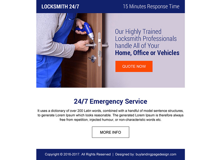 trained locksmith professional ppv landing page design