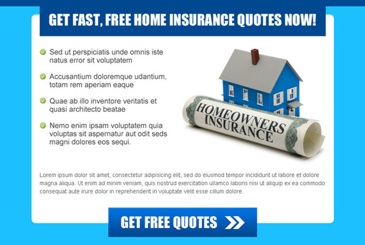 get home insurance free quote fast converting ppv landing page design