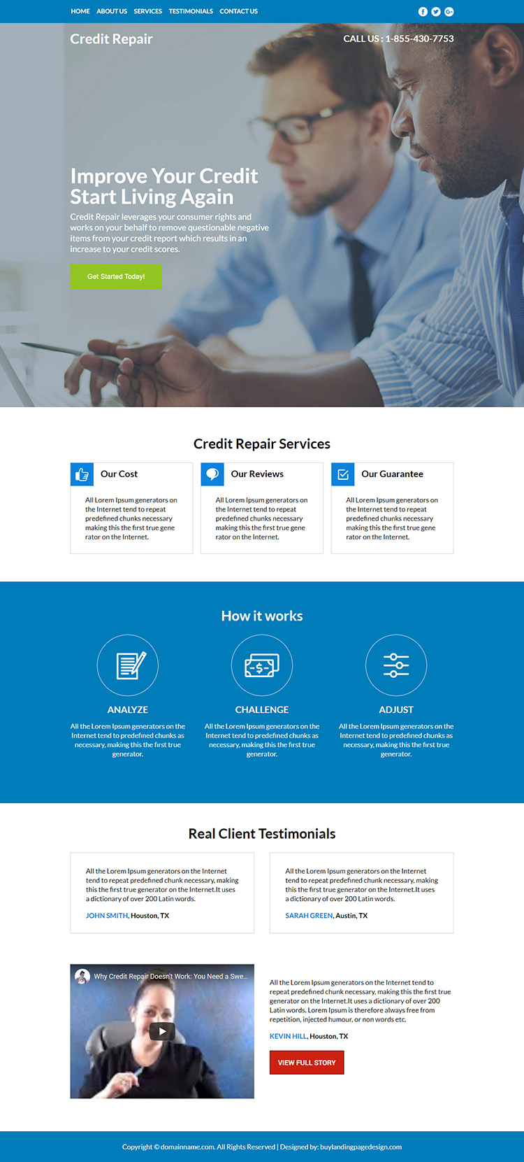 credit repair service responsive website design