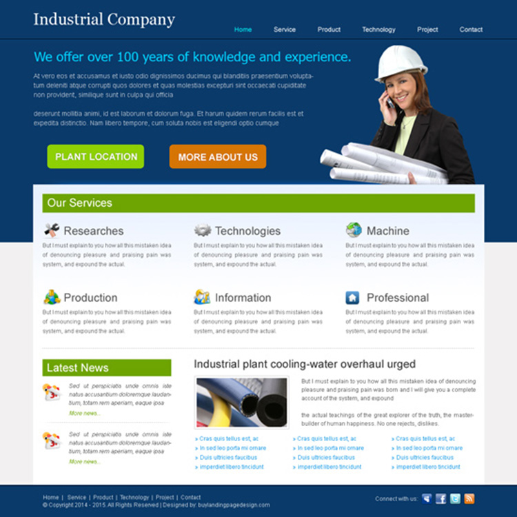 best industrial website template design psd for your industrial website