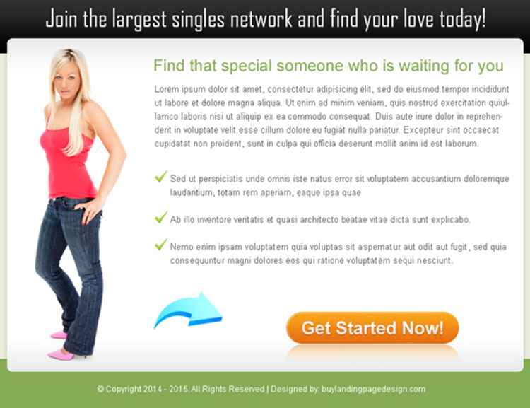 join the largest singles network call to action ppv lander design