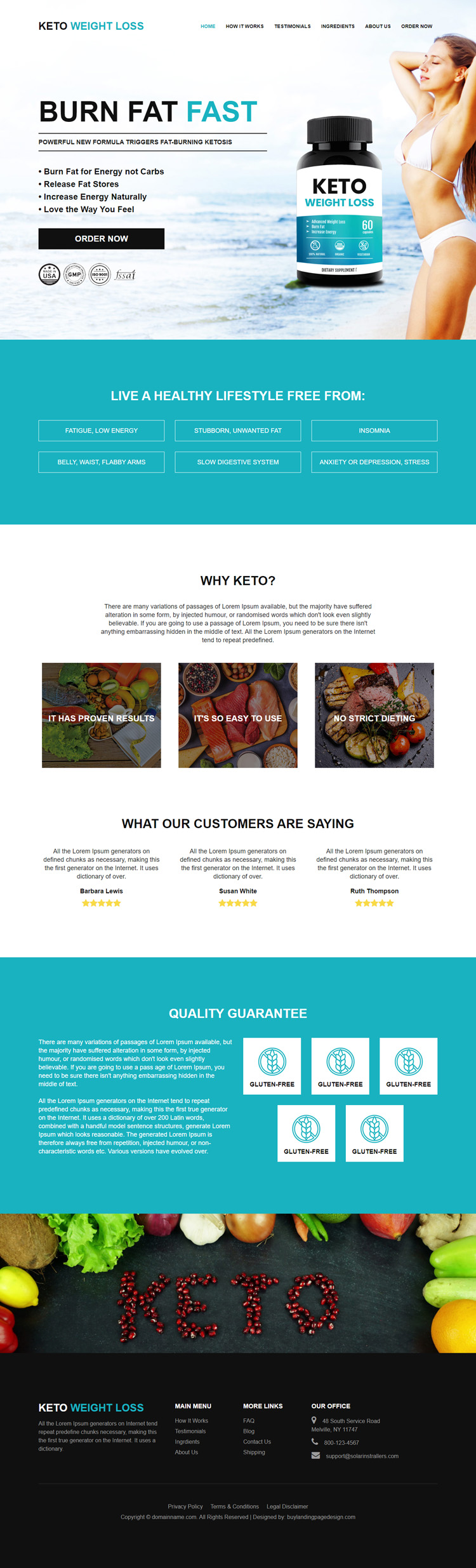 keto weight loss supplement responsive website design