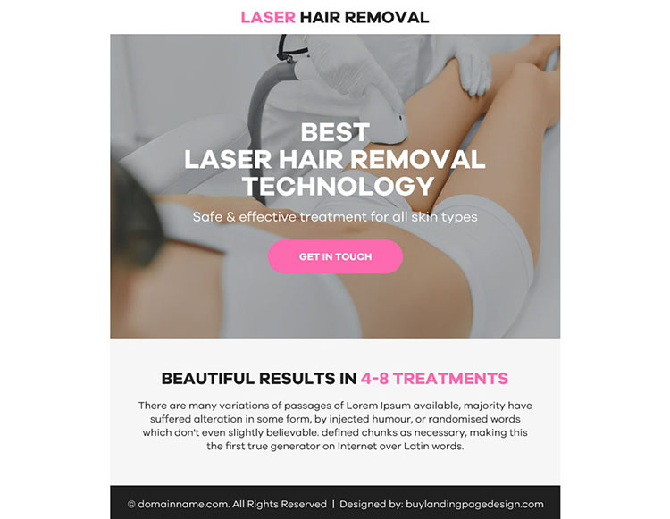 laser hair removal service ppv landing page design