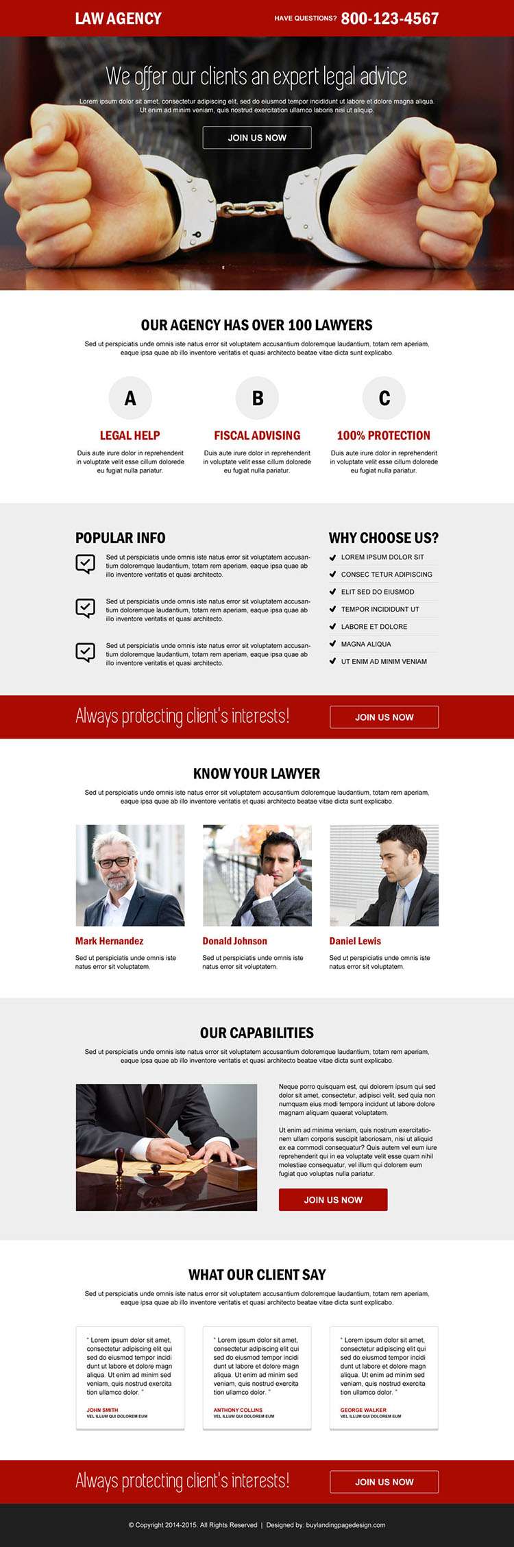 law agency call to action responsive landing page design