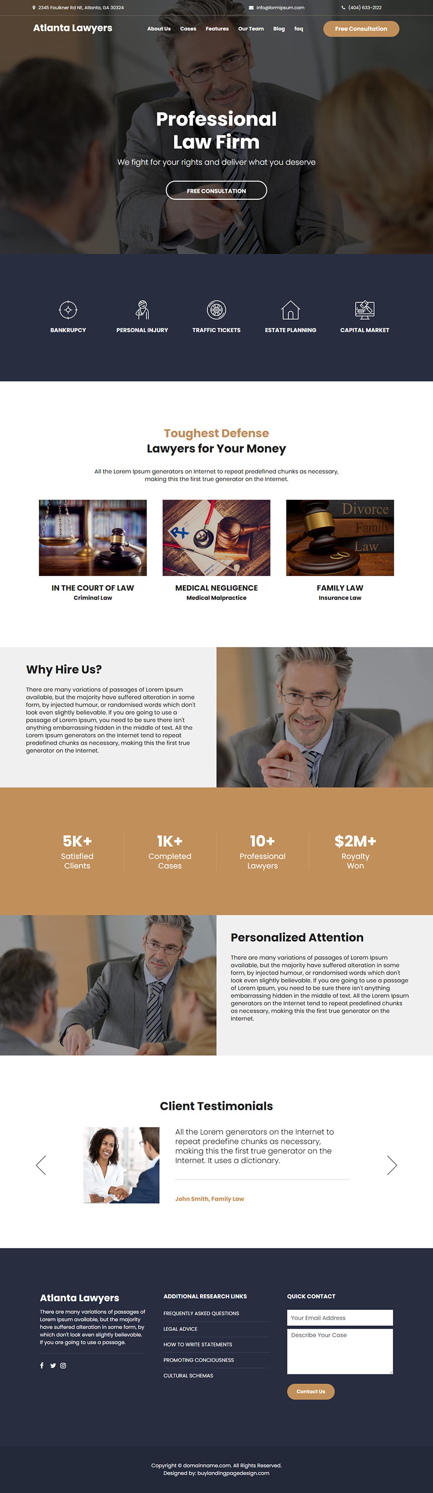professional law firm free consultation responsive website design