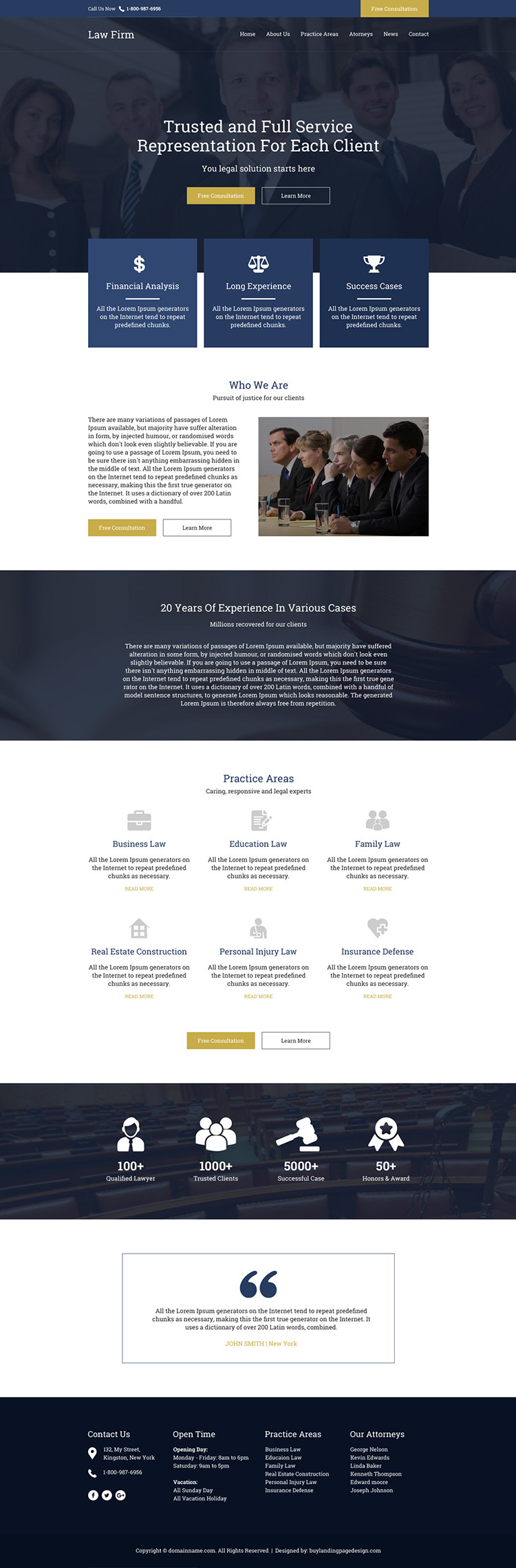 professional law firm free consultation responsive website design