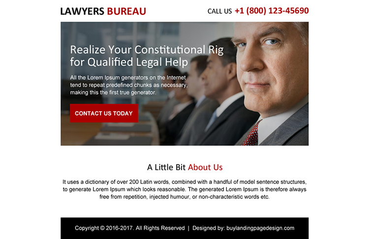 lawyers bureau ppv landing page design