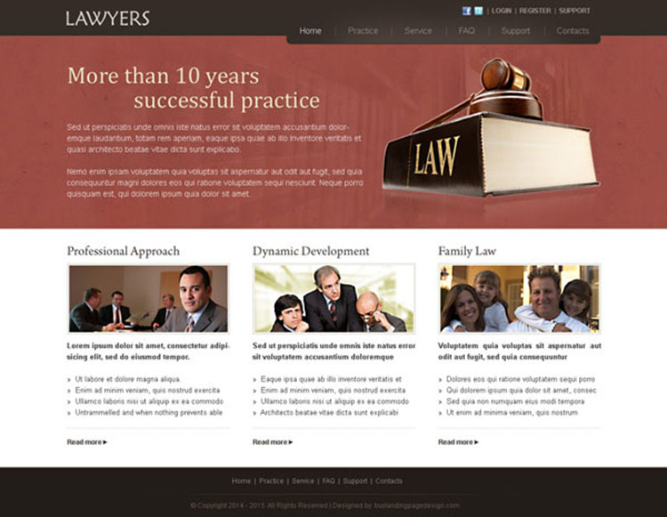 lawyers website template design psd for lawyers association