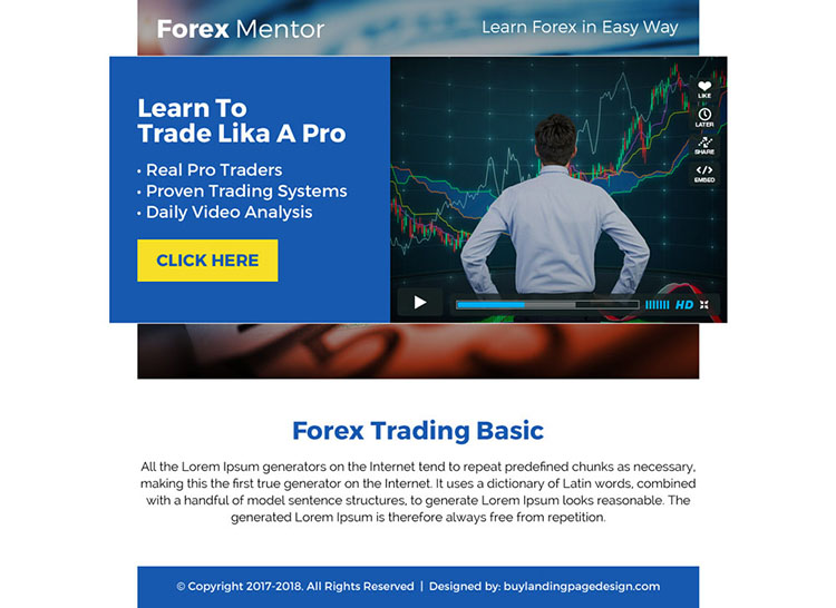 forex mentor video ppv landing page design