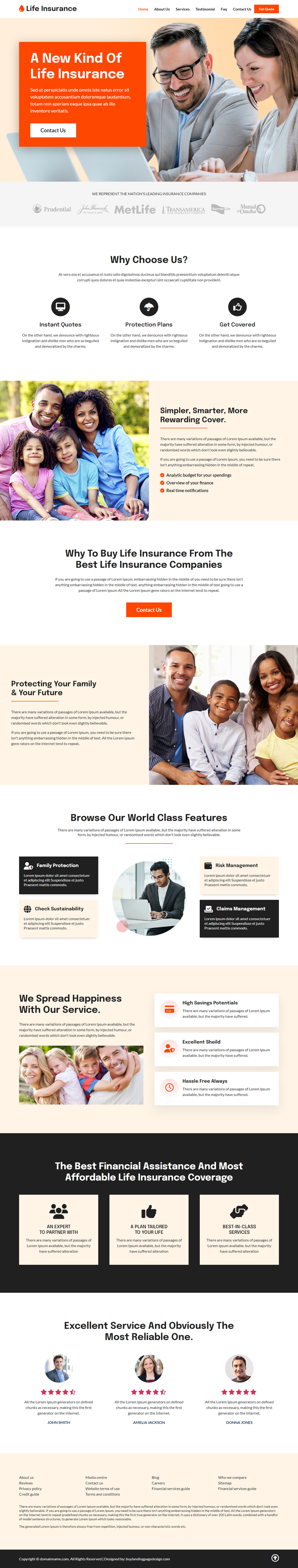 professional life insurance responsive website template