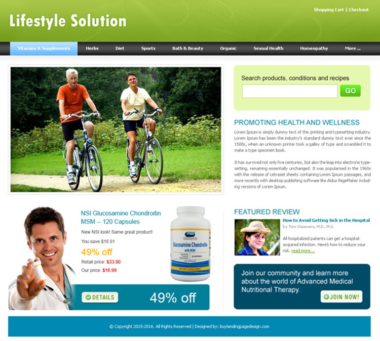 lifestyle solutions website template design psd for sale