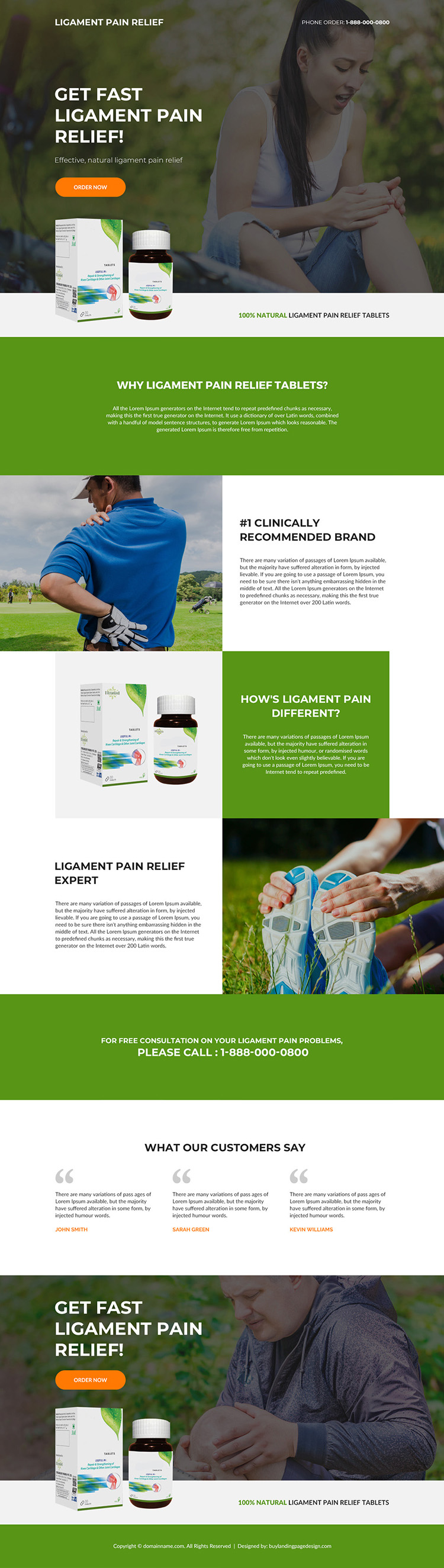 ligament pain relief tablets selling responsive landing page