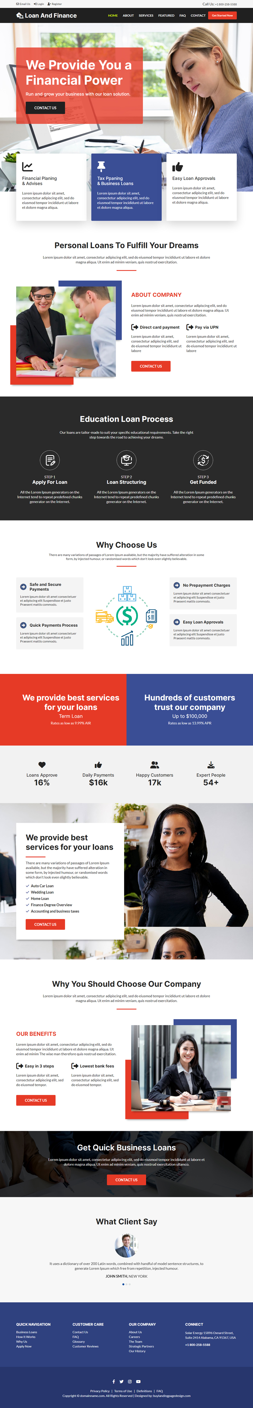 loan and finance service responsive website design