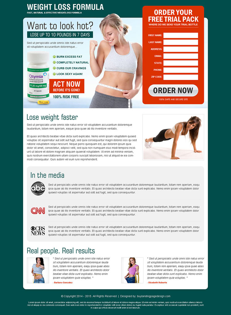 weight loss formula product very beautiful and converting lead capture squeeze page design to increase sale of your product