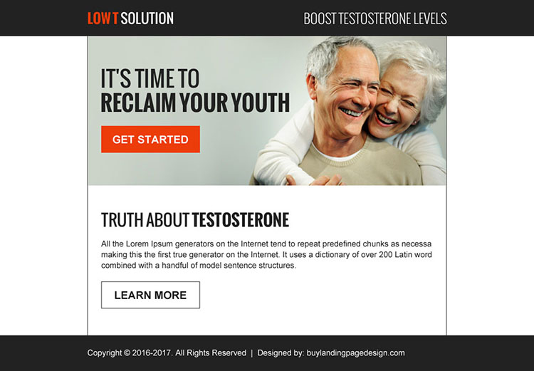 low testosterone ppv landing page design