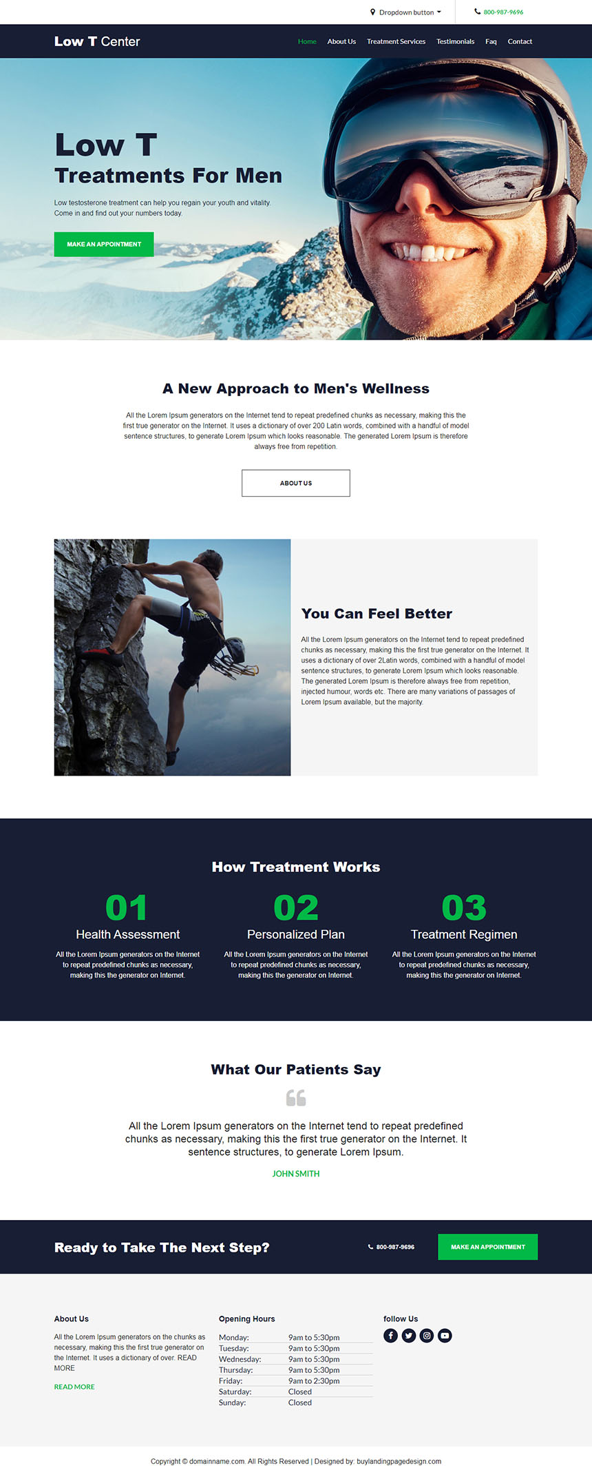 low testosterone treatment responsive website design