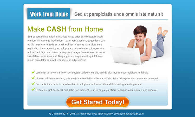 make cash from home clean cta ppv landing page design template