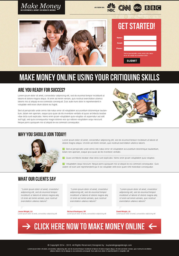 effective and beautiful small lead capture converting landing page design