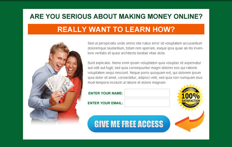make money online converting lead capture ppv landing page design template