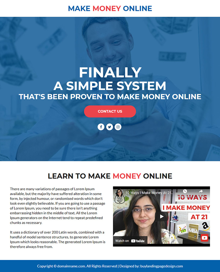 make money online responsive lead funnel design