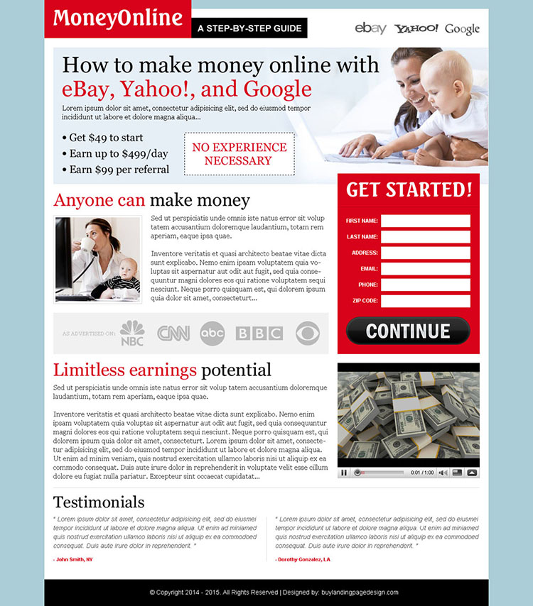 make money online step by step guide effective lander design