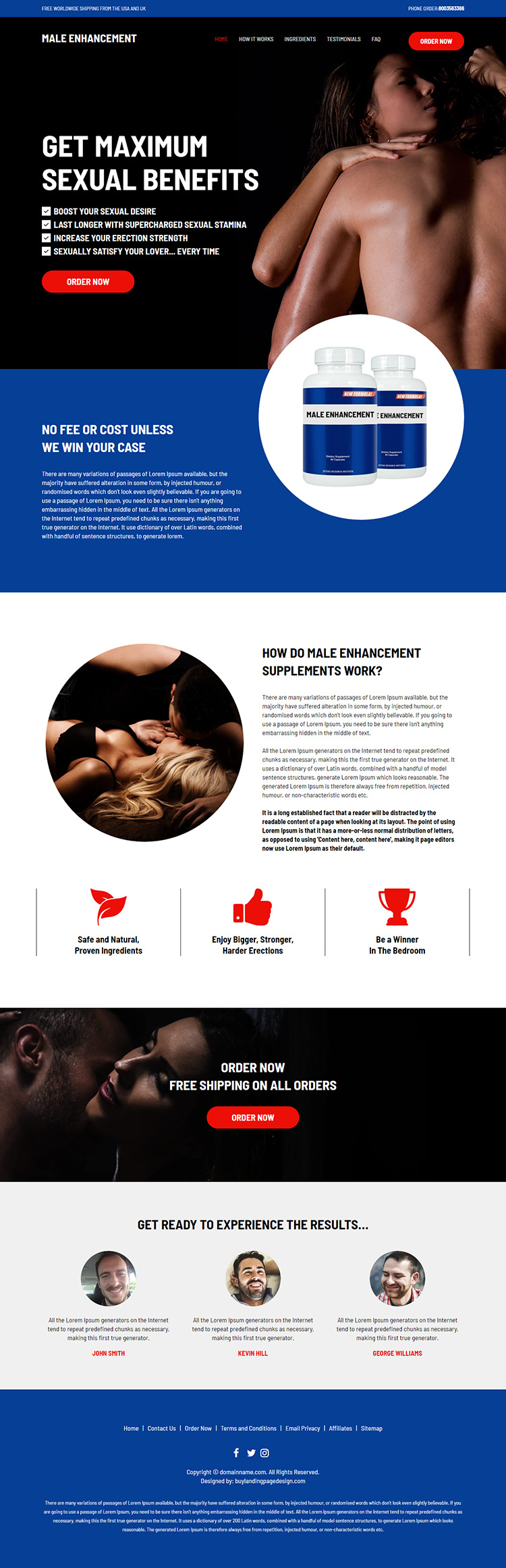 male enhancement supplement responsive landing page