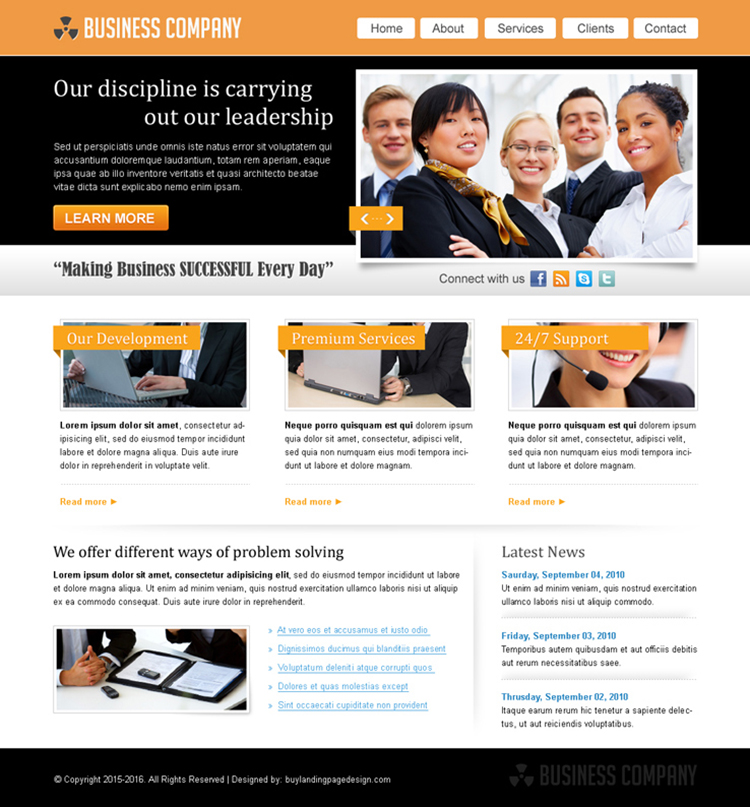 marketing business company website template design psd for sale