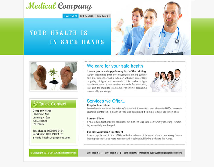 medical care company website template design psd for sale