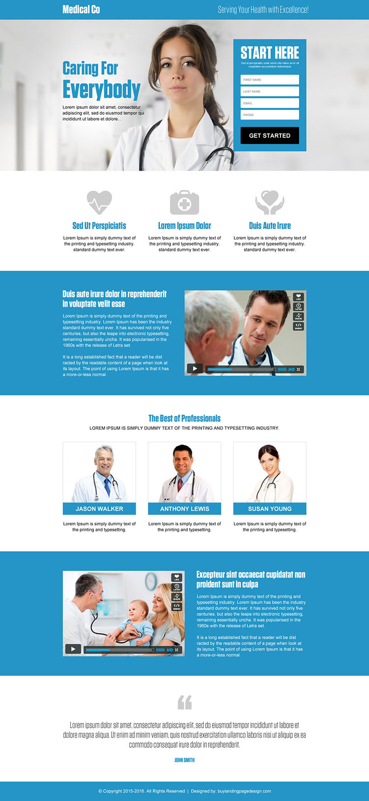 medical company effective lead gen landing page design