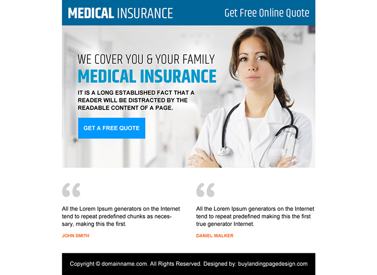 medical insurance free quote clean PPV design