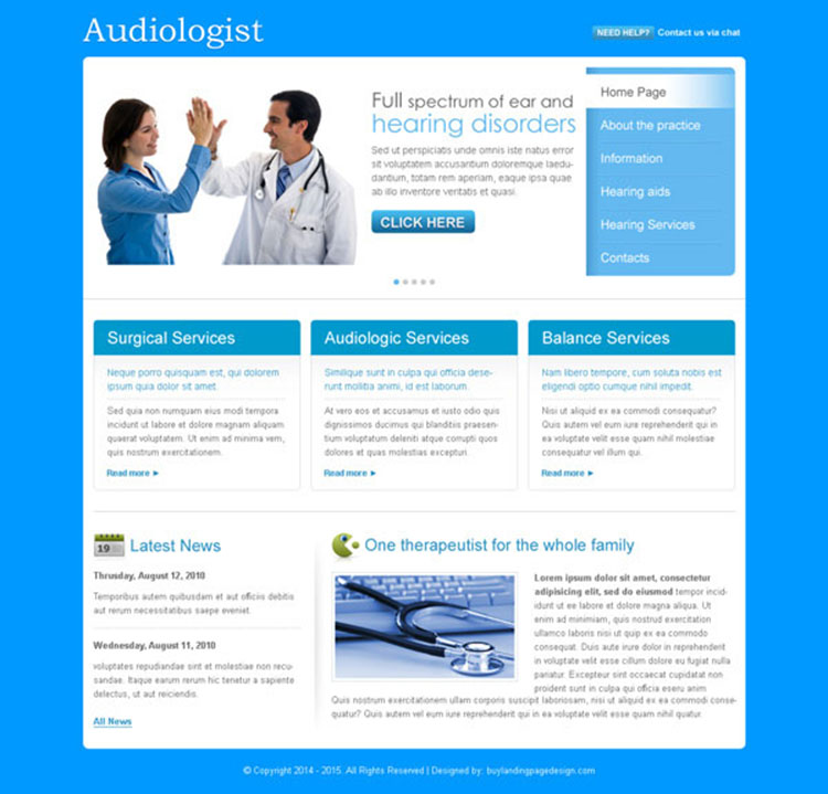 clean and minimalist website template design psd for medical profession