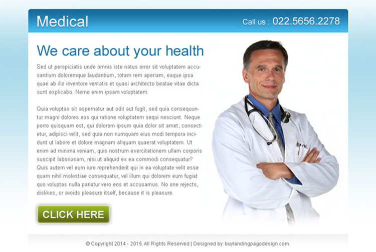 clean and converting medical service ppv landing page design