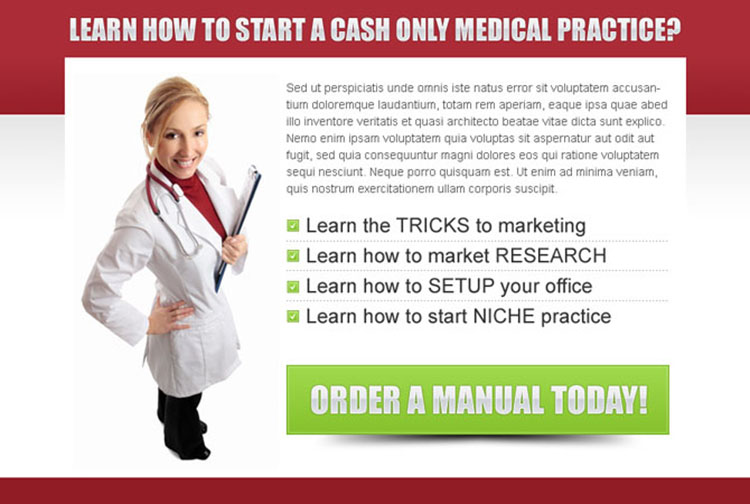 start a cash only medical practice clean ppv landing page design