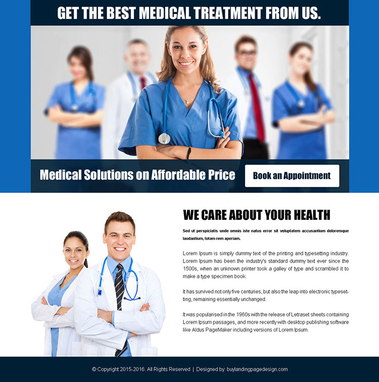 medical solutions on affordable price ppv landing page design