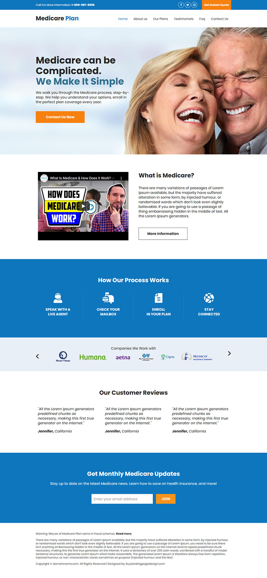 medicare health plans responsive website design