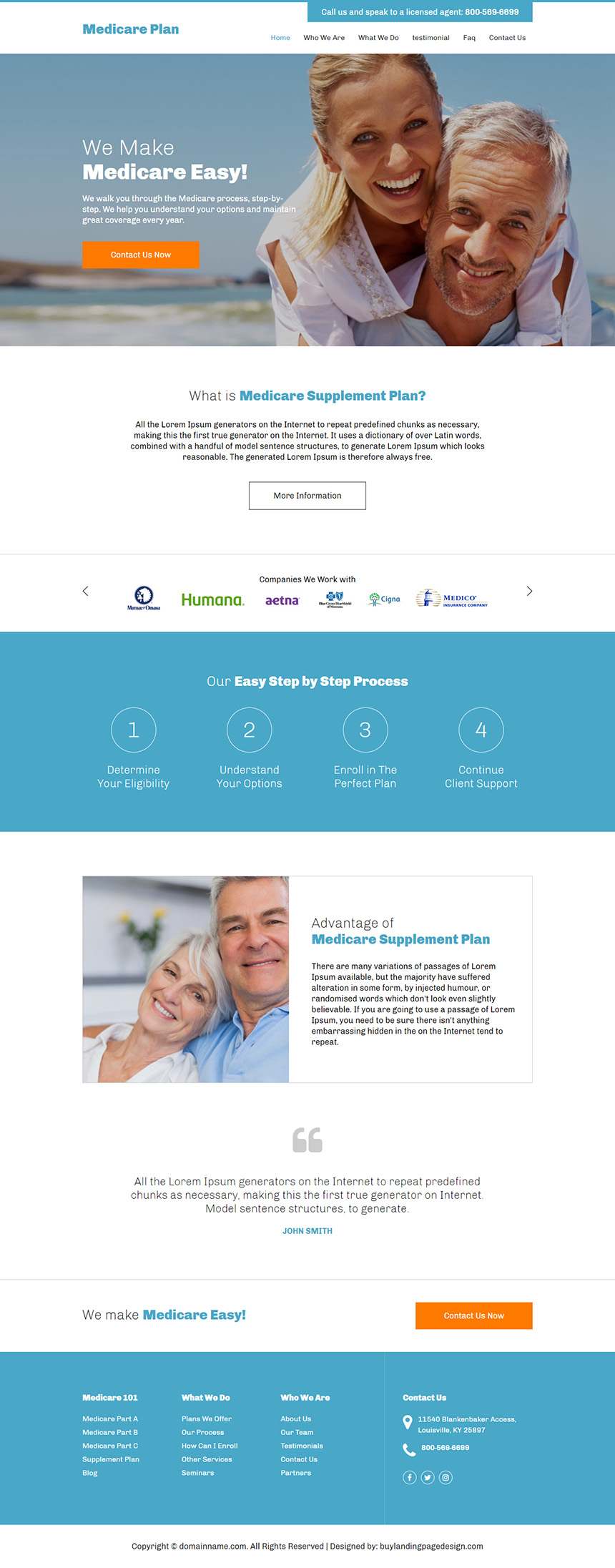 medicare supplement insurance company responsive website design