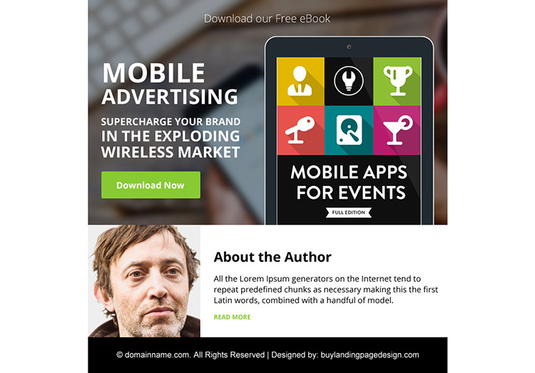 mobile advertising free ebook ppv landing page design