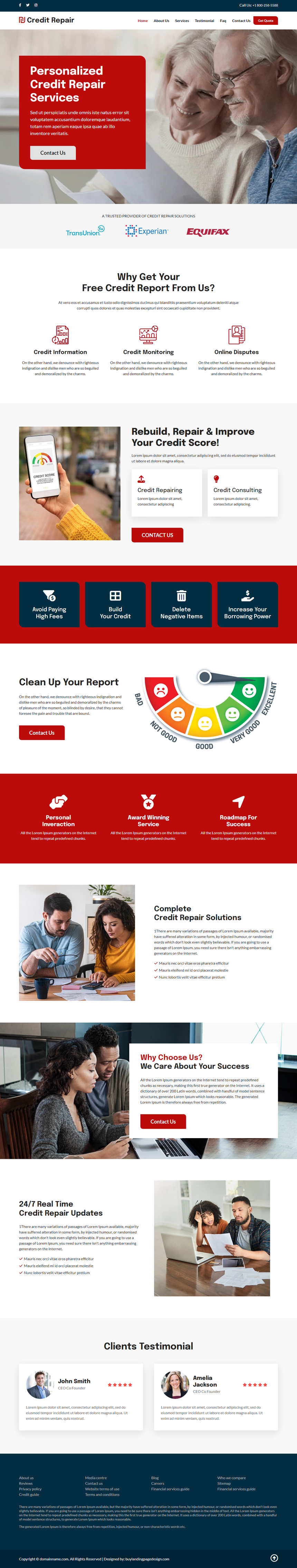 personalized credit repair responsive website design