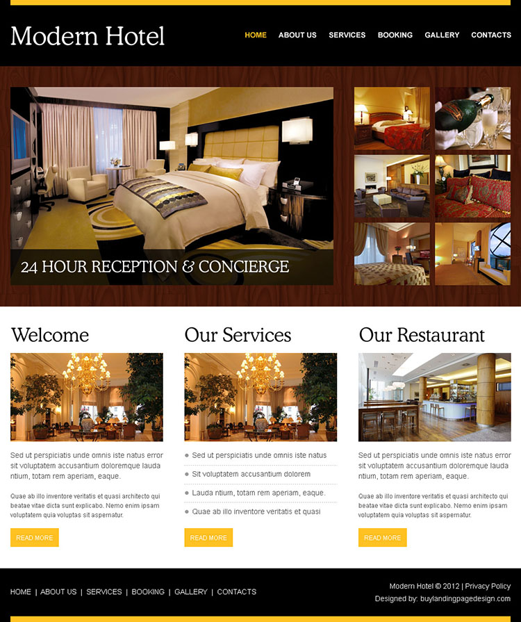 modern hotel converting and attractive html website template