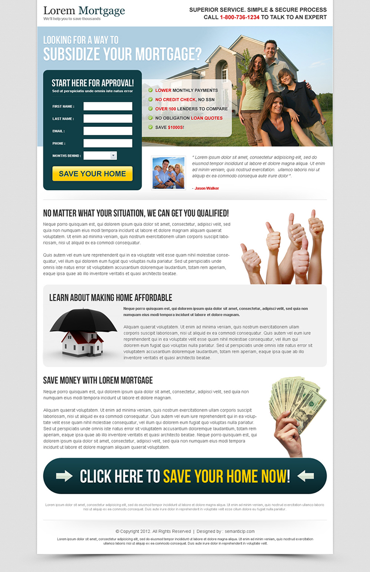 subsidized your mortgage most converting mortgage landing page design template