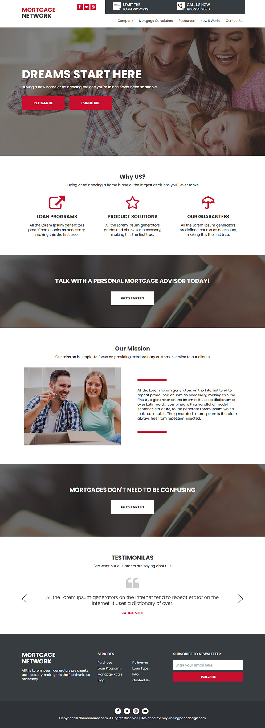 mortgage advisor lead capture responsive website design