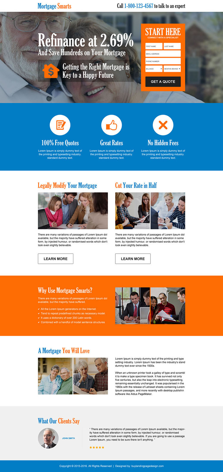 responsive mortgage consultant landing page design