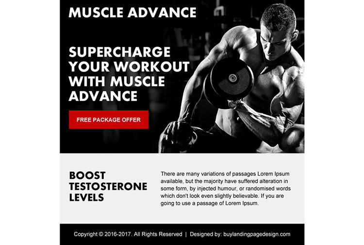 muscle building free package ppv landing page