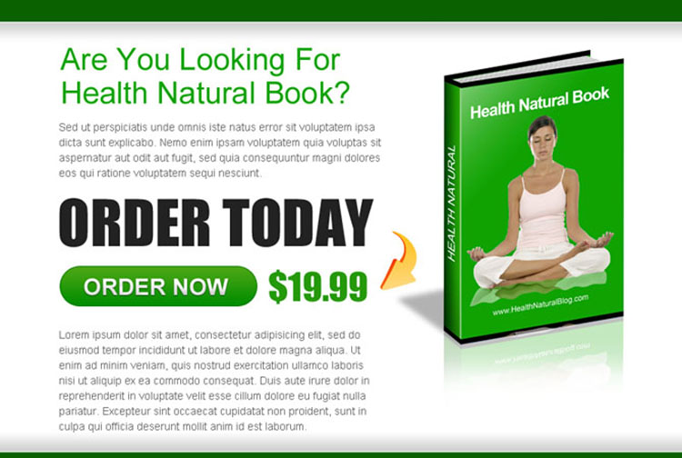 order health natural ebook ppv landing page design template